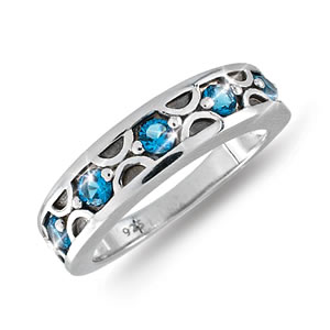 Miracles Of The Desert Sky 1/3 Carat Blue Topaz  Stacking Ring