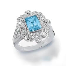 The Concorde Collection Blooming Beauty Ring - Clear Blue Topaz skies ...