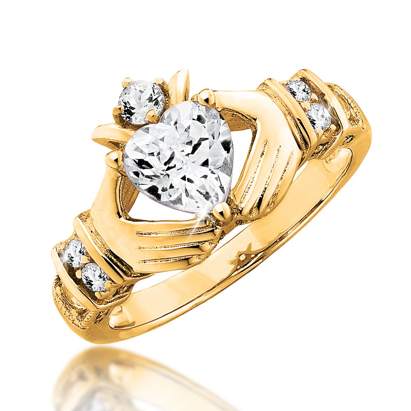 The Concorde Collection Irish Claddagh Gold Edition 1 Carat Engagement ...