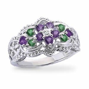 violets snow ring emeralds silver concorde jewelry amethysts sterling solid diamond